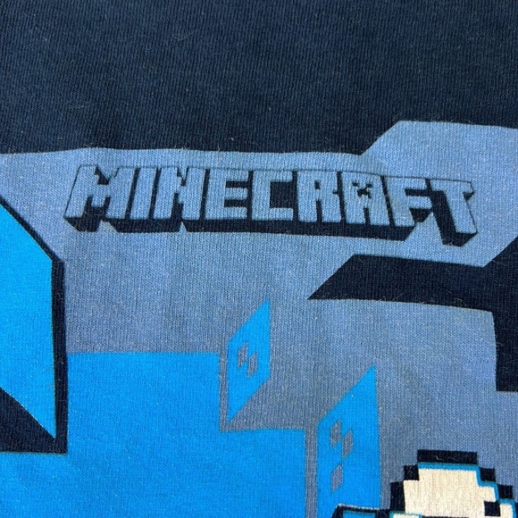 Boy's Minecraft Navy Blue T-Shirt - Picture 2 of 6